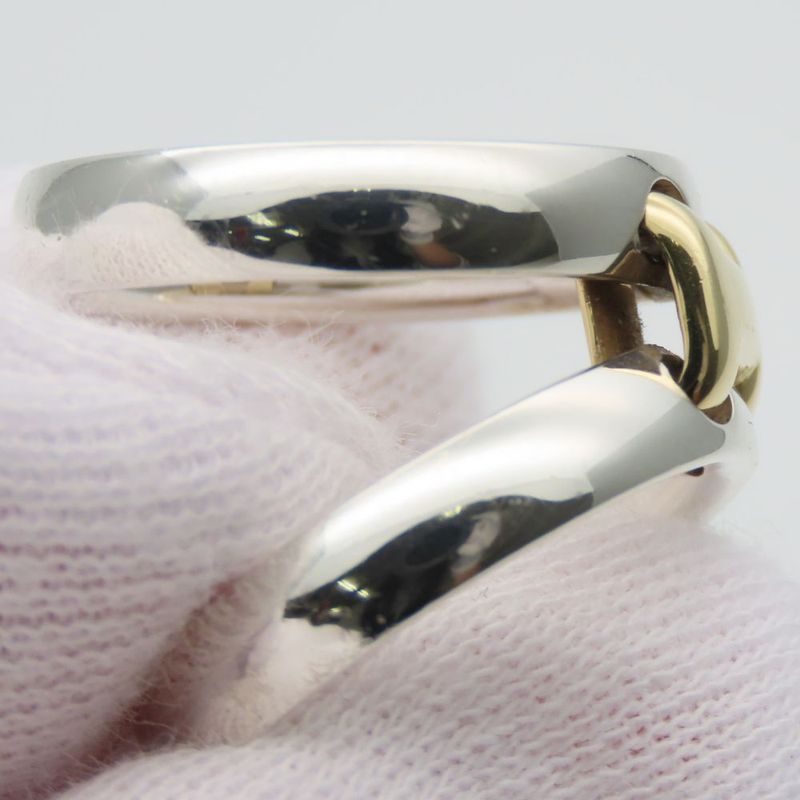 Hermes Ring / Rings Olympe H Motif 52 Silver 925 18K Yellow Gold Approx 9.0g