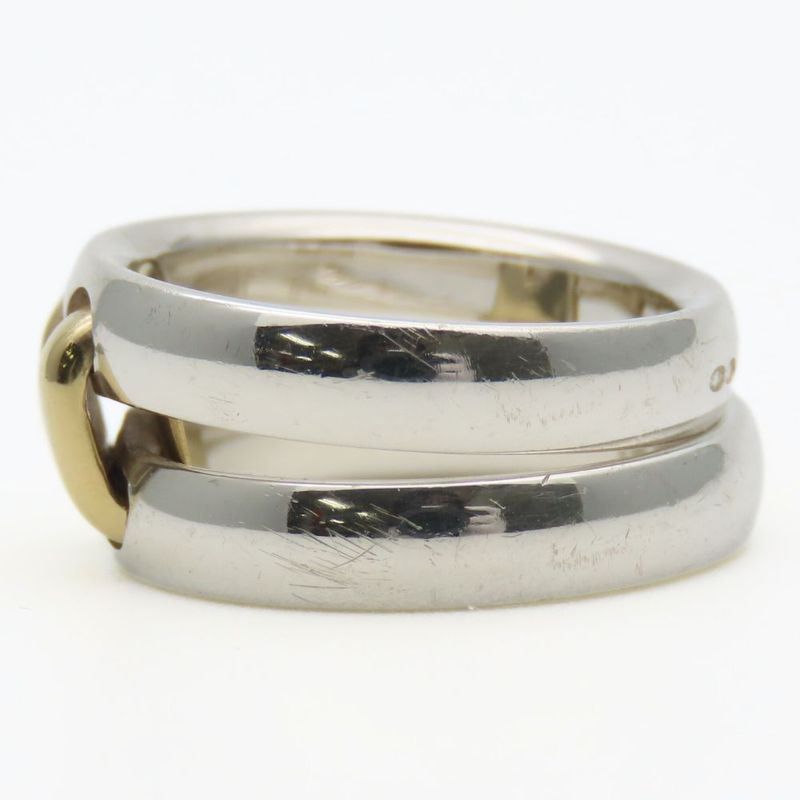 Hermes Ring / Rings Olympe H Motif 52 Silver 925 18K Yellow Gold Approx 9.0g