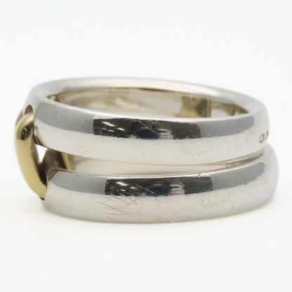 Hermes Ring / Rings Olympe H Motif 52 Silver 925 18K Yellow Gold Approx 9.0g