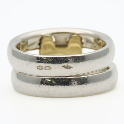 Hermes Ring / Rings Olympe H Motif 52 Silver 925 18K Yellow Gold Approx 9.0g