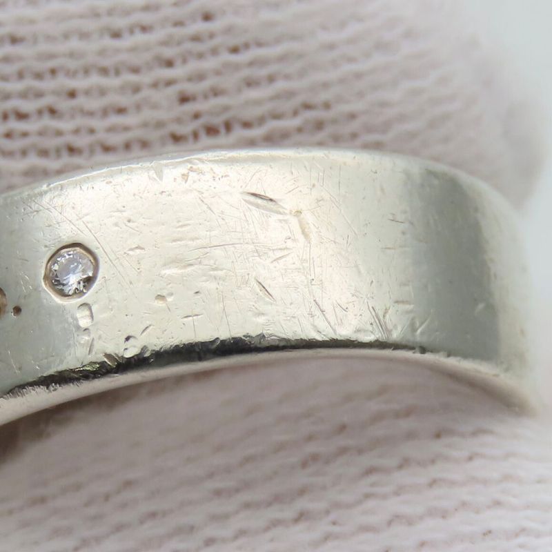 Tiffany & Co Ring - Return To Narrow 925 Silver With Diamonds Approx 4.7g
