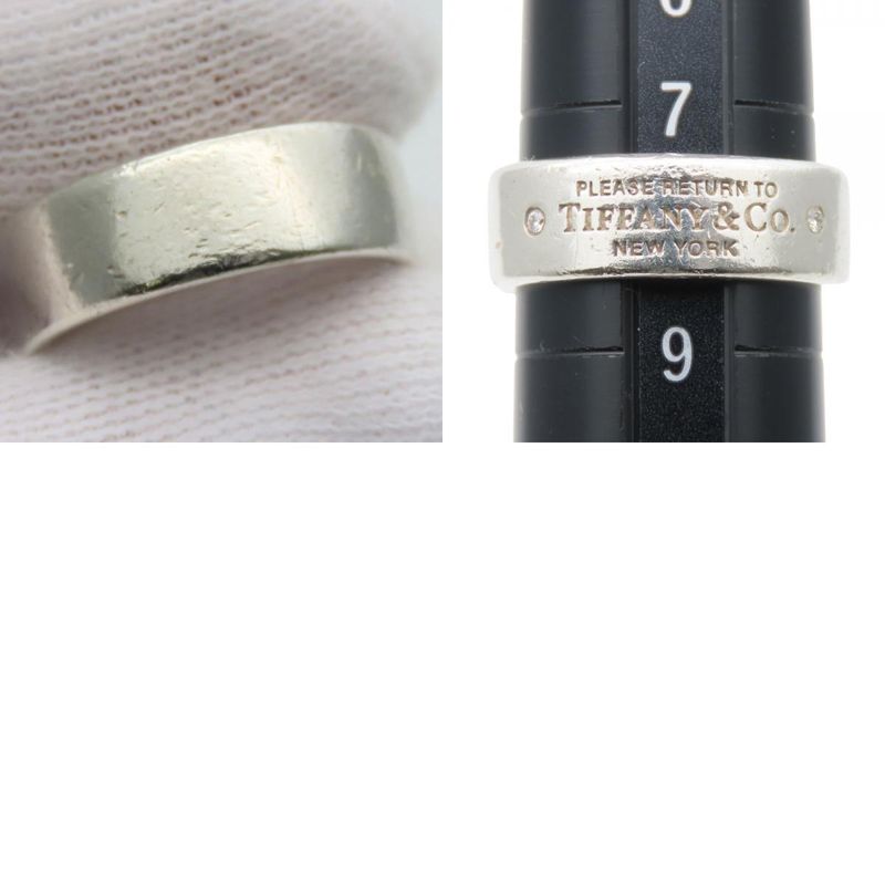 Tiffany & Co Ring - Return To Narrow 925 Silver With Diamonds Approx 4.7g