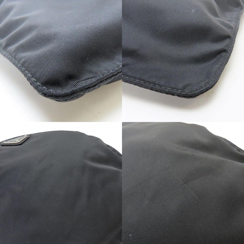 Prada Shoulder Bag Nylon Black Crossbody Triangle Plate Casual Women Men Prada