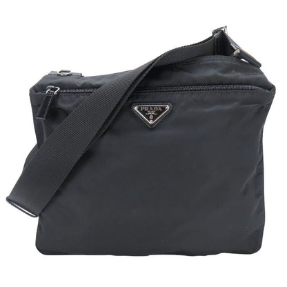 Prada Shoulder Bag Nylon Black Crossbody Triangle Plate Casual Women Men Prada