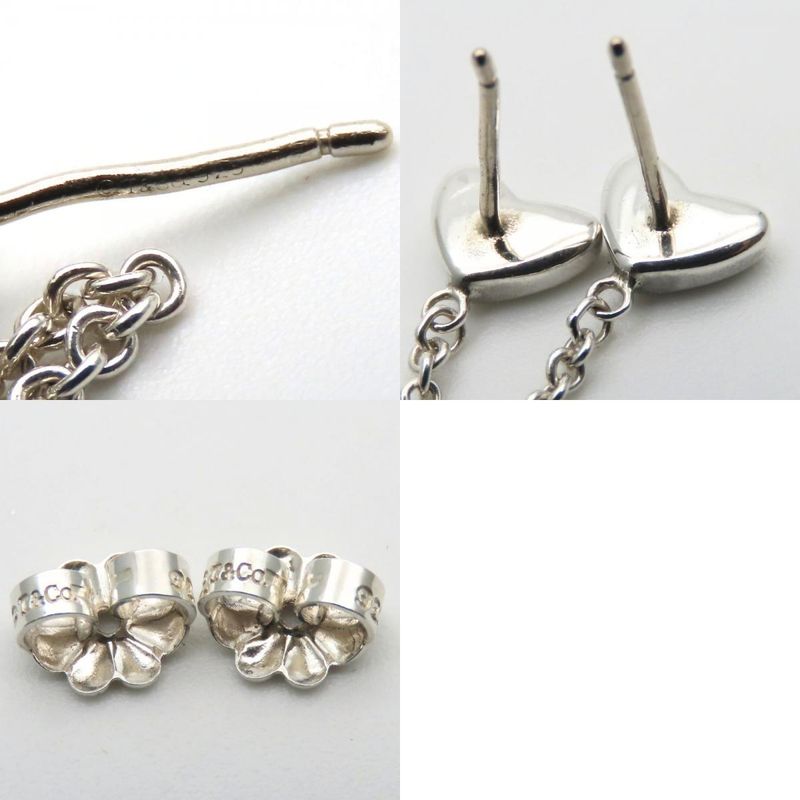 Tiffany & Co Earrings Heart Link Drop Swing 925 Silver Approx 3.9g Silver