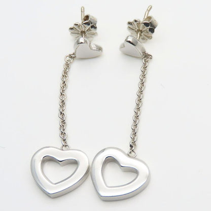 Tiffany & Co Earrings Heart Link Drop Swing 925 Silver Approx 3.9g Silver