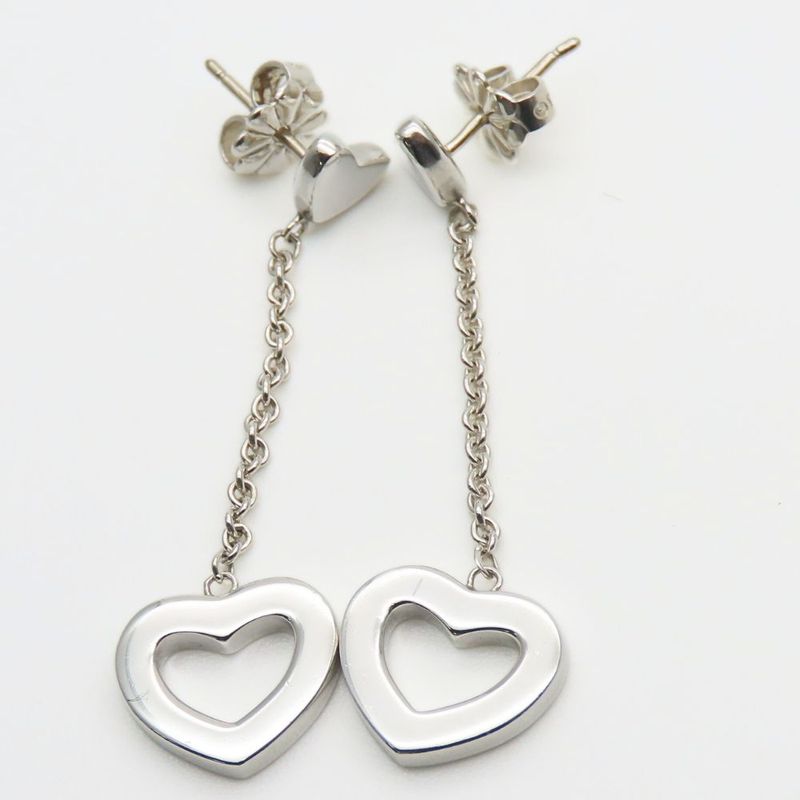 Tiffany & Co Earrings Heart Link Drop Swing 925 Silver Approx 3.9g Silver