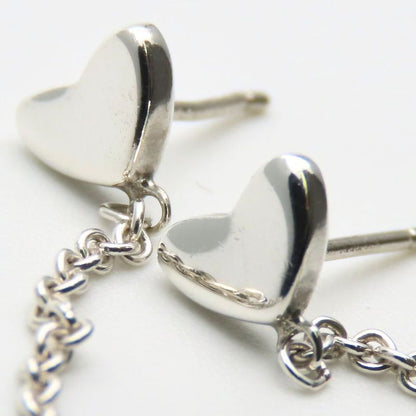 Tiffany & Co Earrings Heart Link Drop Swing 925 Silver Approx 3.9g Silver