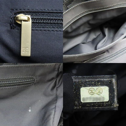 Chanel Tote Bag PM New Travel Line Jacquard Nylon Leather Black Coco-mark 8