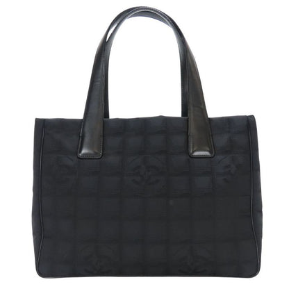 Chanel Tote Bag PM New Travel Line Jacquard Nylon Leather Black Coco-mark 8