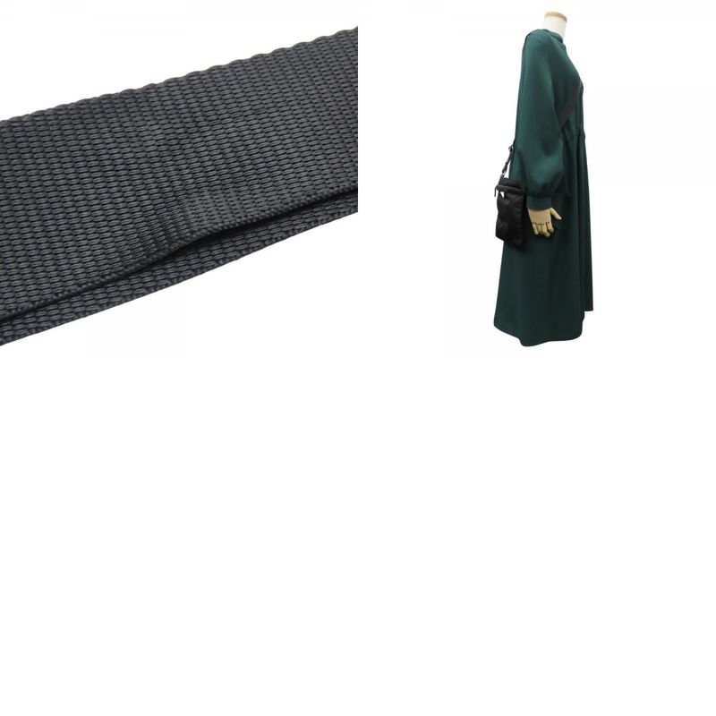 Prada Shoulder Bag Nylon Black Crossbody Triangle Plate Casual Ladies Women