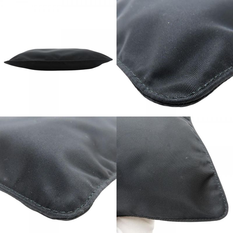 Prada Shoulder Bag Nylon Black Crossbody Triangle Plate Casual Ladies Women