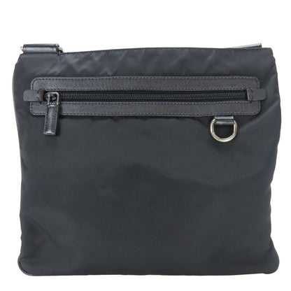 Prada Shoulder Bag Tessuto Nylon Black Crossbody Triangle Plate Casual Sakosh