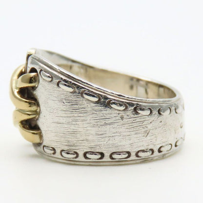 Hermes Ring Mexico Double 53 Silver 925 18K Yellow Gold Approx 8.6g Silver Gold