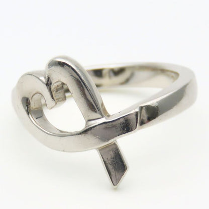 Tiffany & Co Ring / Ring Loving Heart 925 Silver Approx 3.8g Silver Paloma
