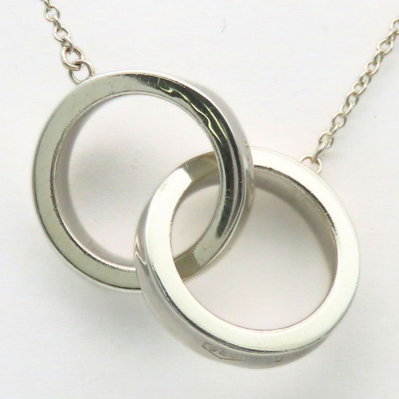 Tiffany & Co Necklace 1837 Interlocking Circle 925 Silver Approx 4.8g Silver