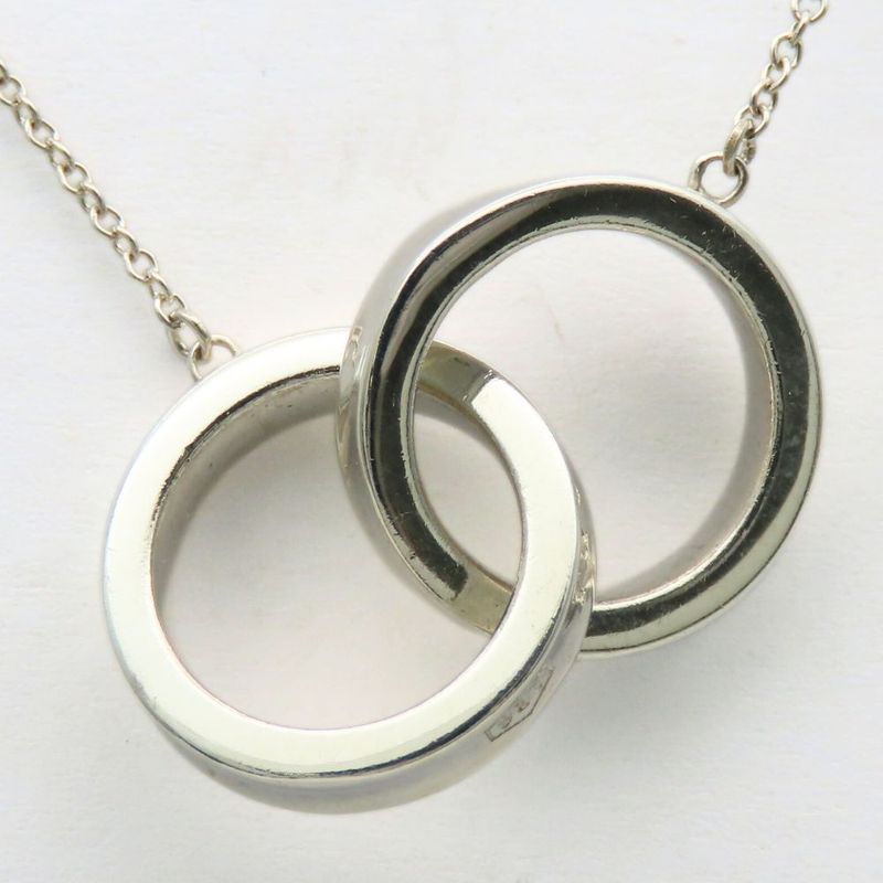 Tiffany & Co Necklace 1837 Interlocking Circle 925 Silver Approx 4.8g Silver