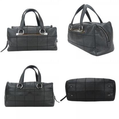 Chanel Handbag Chocobar Caviar Skin Black Silver Hardware Mini Boston 9 Series