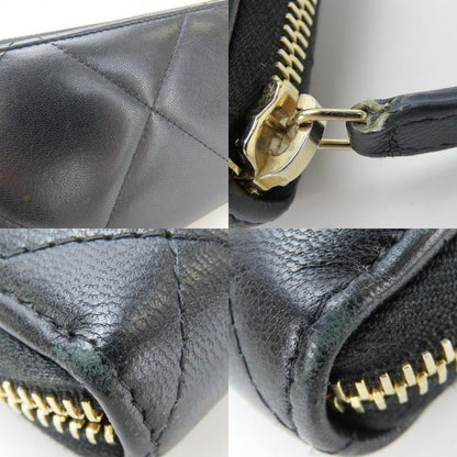 Chanel Long Wallet (round Zipper) Ap1063 19 Long Zip Wallet Lamb Skin Black