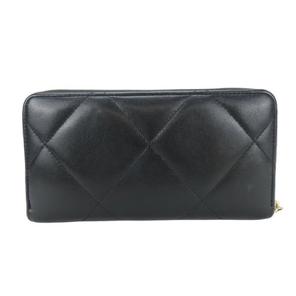 Chanel Long Wallet (round Zipper) Ap1063 19 Long Zip Wallet Lamb Skin Black