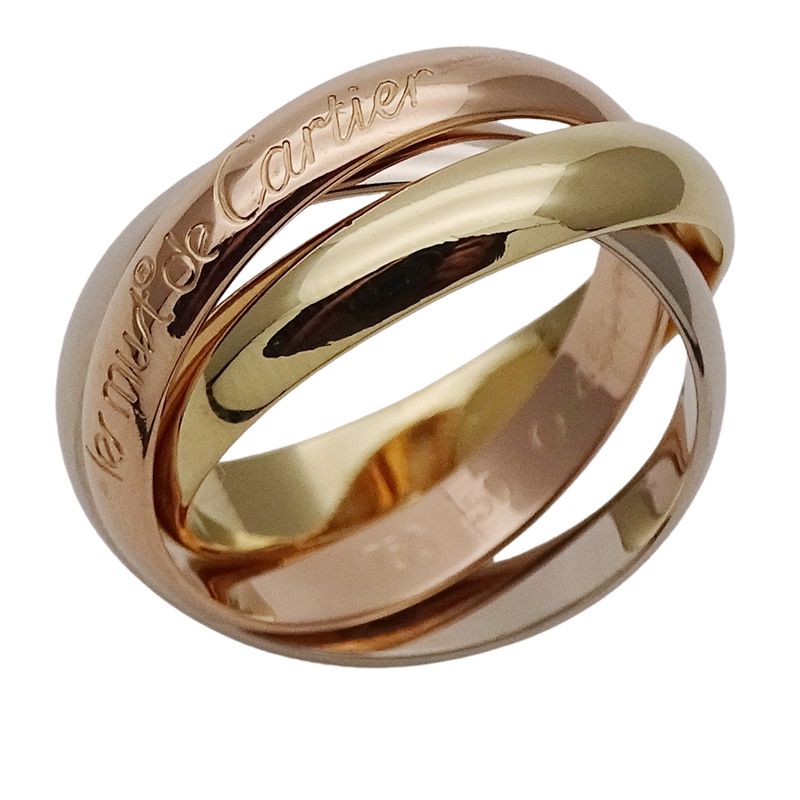 Cartier Ring Women's Brand Ring 750pg 750wg 750yg Trinity Classic Model Pink