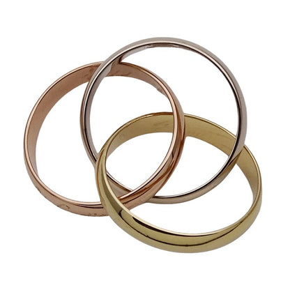 Cartier Ring Women's Brand Ring 750pg 750wg 750yg Trinity Classic Model Pink