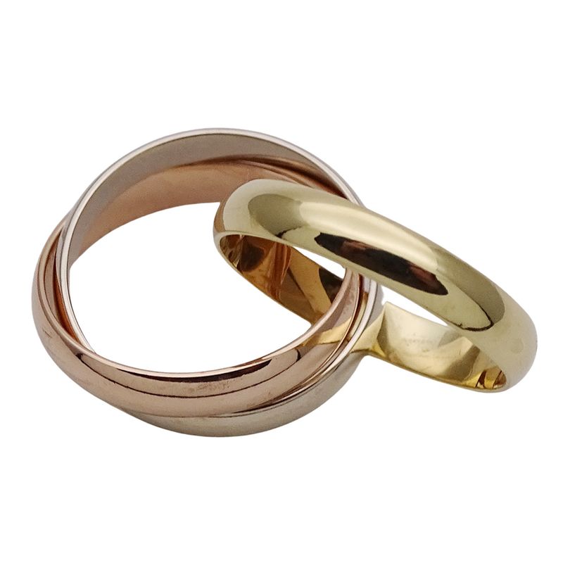Cartier Ring Women's Brand Ring 750pg 750wg 750yg Trinity Classic Model Pink