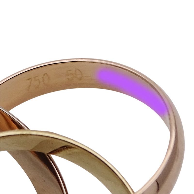 Cartier Ring Women's Brand Ring 750pg 750wg 750yg Trinity Classic Model Pink