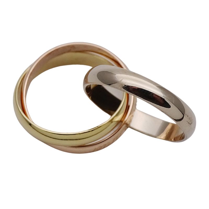 Cartier Ring Women's Brand Ring 750pg 750wg 750yg Trinity Classic Model Pink