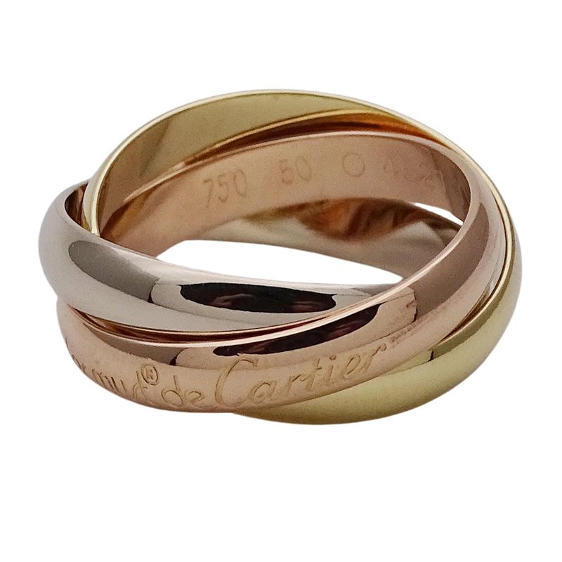 Cartier Ring Women's Brand Ring 750pg 750wg 750yg Trinity Classic Model Pink