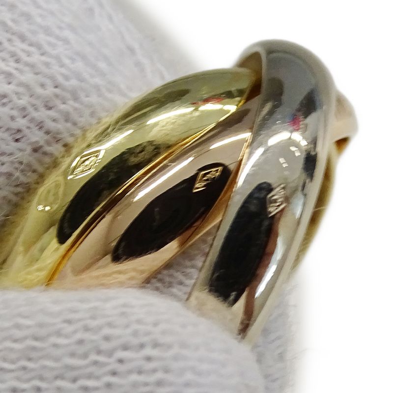 Cartier Ring Women's Brand Ring 750pg 750wg 750yg Trinity Classic Model Pink