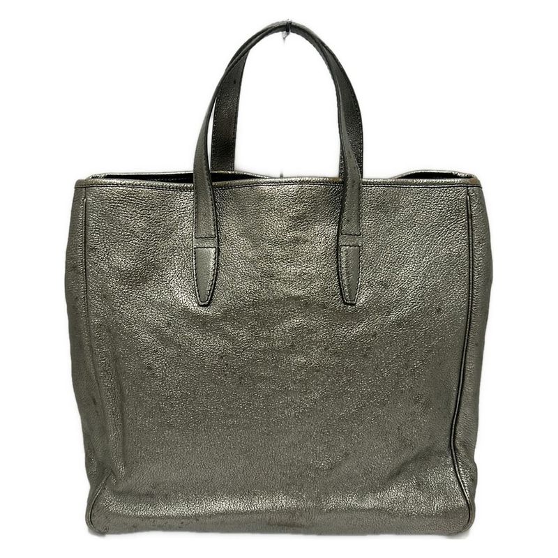 Yvessaint Laurent Rivegauche (ysl) Tote Bag Y-mail 188651 Silver Leather