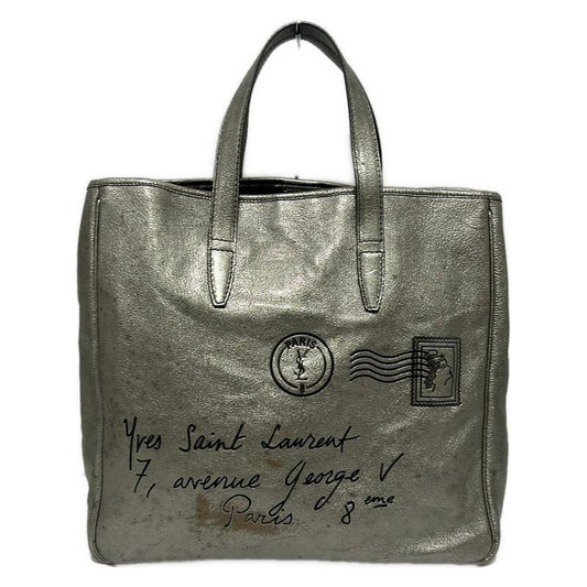 Yvessaint Laurent Rivegauche (ysl) Tote Bag Y-mail 188651 Silver Leather