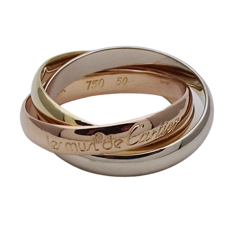 Cartier Ring Women's Brand Ring 750pg 750wg 750yg Trinity Classic Model Pink