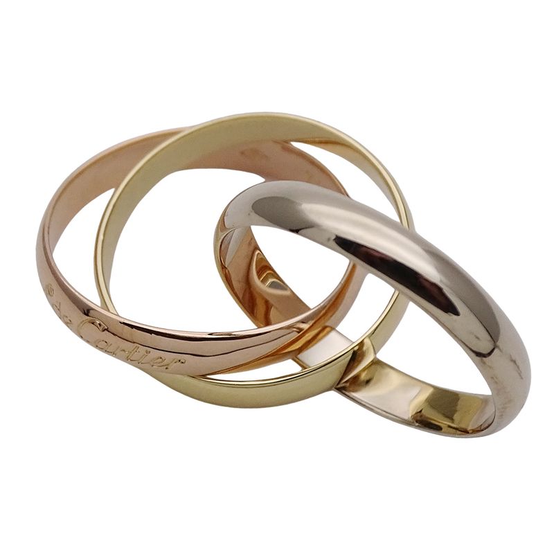 Cartier Ring Women's Brand Ring 750pg 750wg 750yg Trinity Classic Model Pink