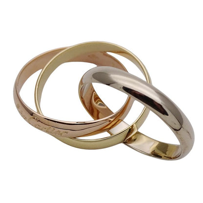 Cartier Ring Women's Brand Ring 750pg 750wg 750yg Trinity Classic Model Pink