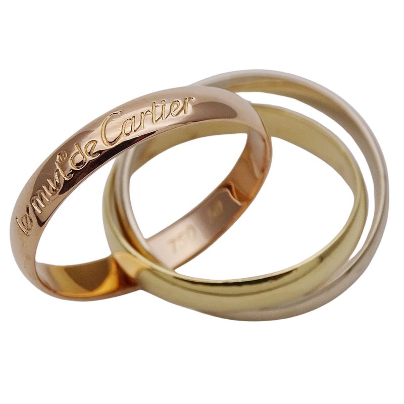 Cartier Ring Women's Brand Ring 750pg 750wg 750yg Trinity Classic Model Pink
