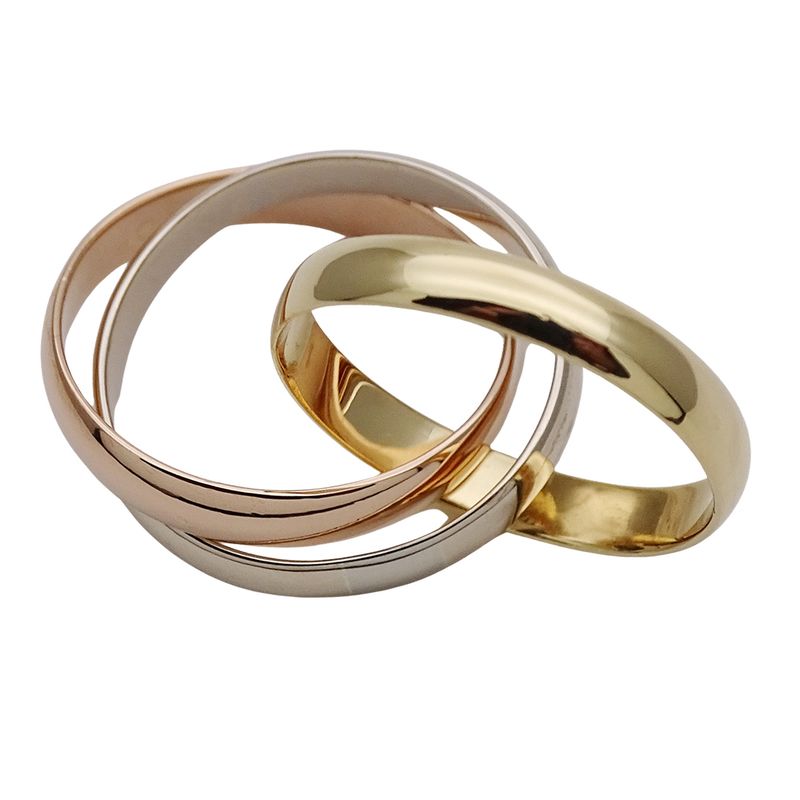 Cartier Ring Women's Brand Ring 750pg 750wg 750yg Trinity Classic Model Pink