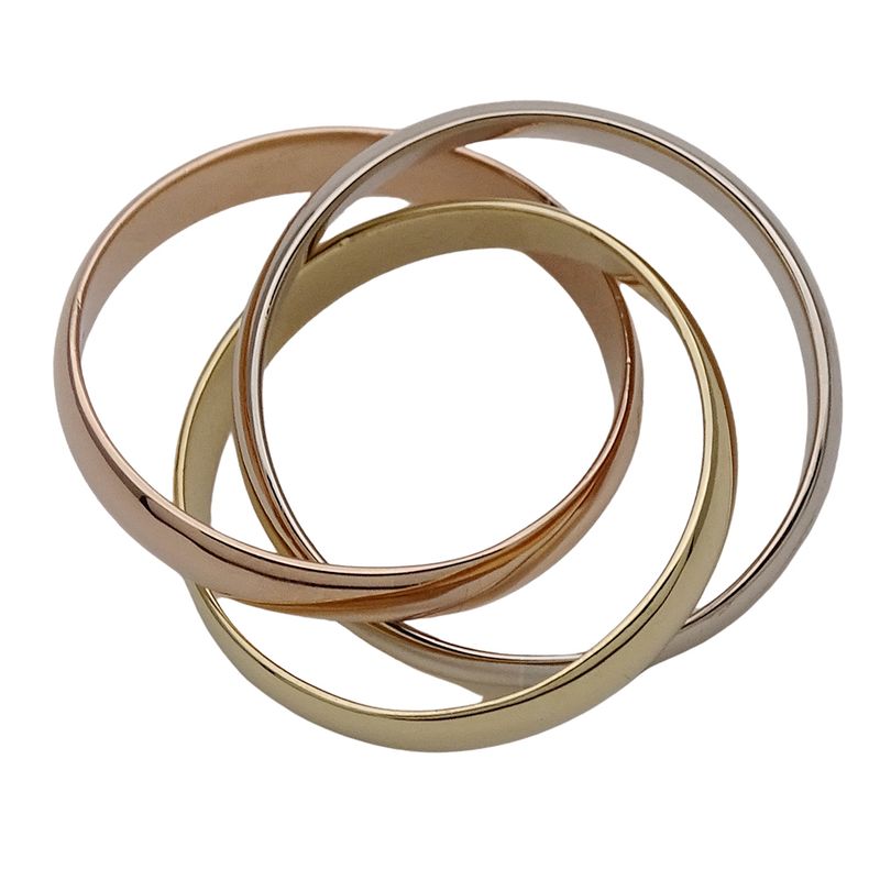 Cartier Ring Women's Brand Ring 750pg 750wg 750yg Trinity Classic Model Pink