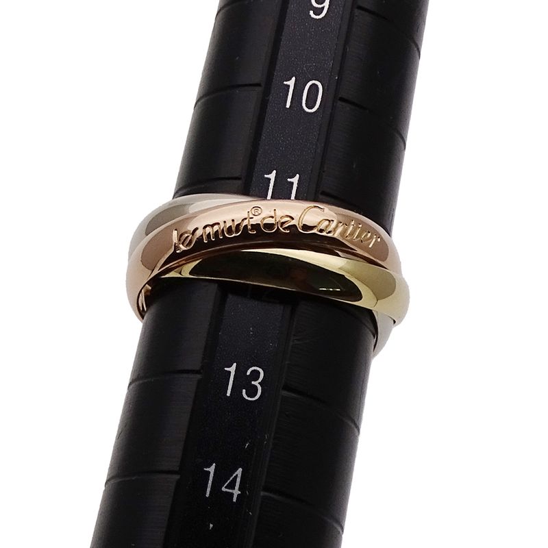 Cartier Ring Women's Brand Ring 750pg 750wg 750yg Trinity Classic Model Pink
