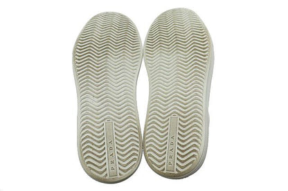 Prada Logo Line Leather Low Cut Sneakers 2EG 357 8 White Black White Black