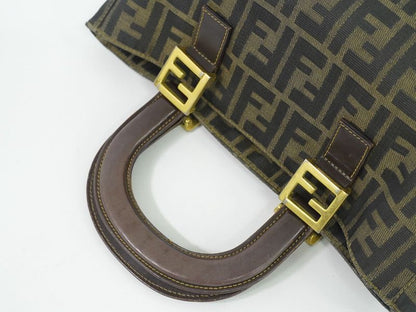 Authentic Fendi Zucca Handbag Canvas Brown Zucca Bag Pre-owned [follow-up