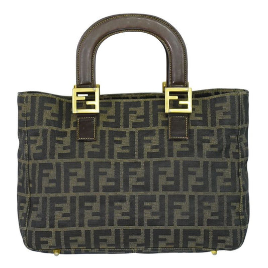 Authentic Fendi Zucca Handbag Canvas Brown Zucca Bag Pre-owned [follow-up