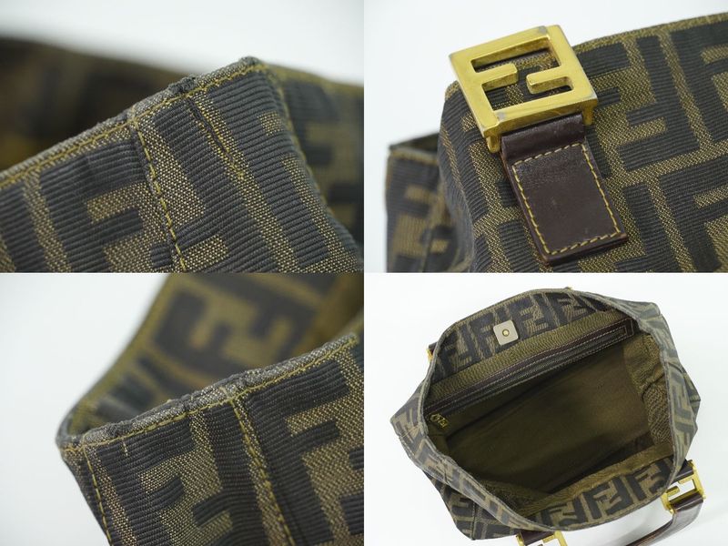 Authentic Fendi Zucca Handbag Canvas Brown Zucca Bag Pre-owned [follow-up