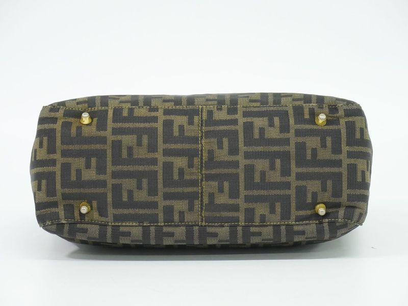 Authentic Fendi Zucca Handbag Canvas Brown Zucca Bag Pre-owned [follow-up