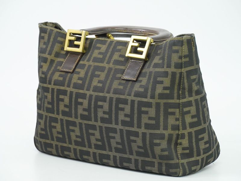 Authentic Fendi Zucca Handbag Canvas Brown Zucca Bag Pre-owned [follow-up
