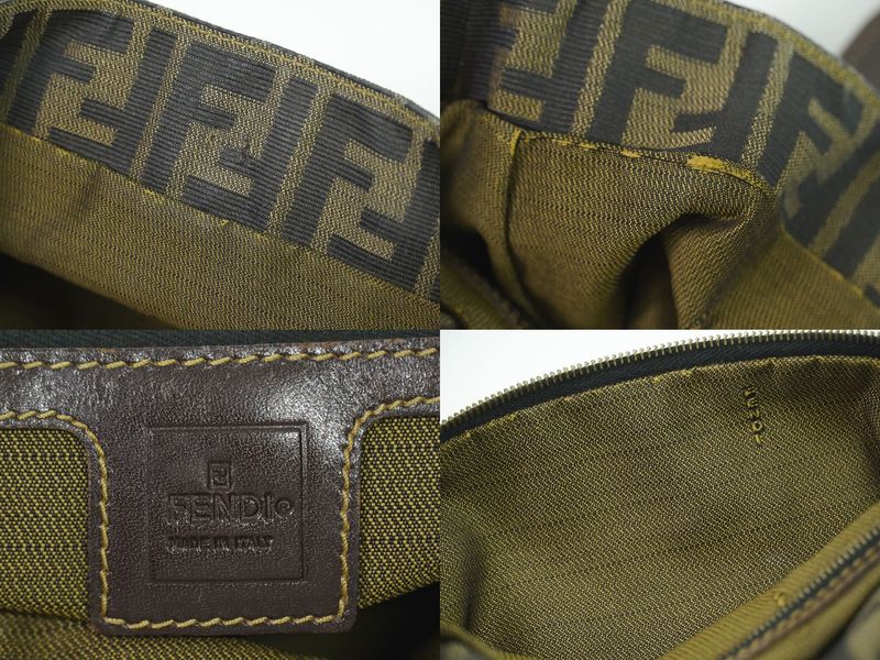 Authentic Fendi Zucca Handbag Canvas Brown Zucca Bag Pre-owned [follow-up