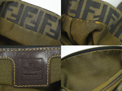 Authentic Fendi Zucca Handbag Canvas Brown Zucca Bag Pre-owned [follow-up