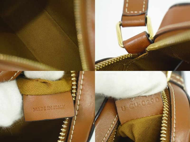 Authentic Celine Triomphe Small Shoulder Bag Pochette Camera Bag PVC Brown