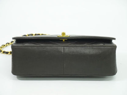 Authentic Chanel Diana Coco Mark Matelasse Chain Shoulder Bag Pochette Lambskin